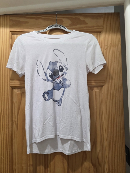 Disney Tops - Disney White T-Shirt with Blue Stitch Graphic